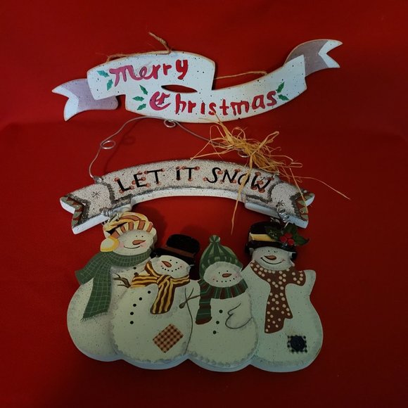 Christmas Signs Merry Christmas and Let it Snow Set of 2 - Picture 7 of 12